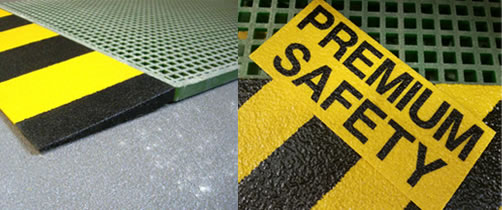 Safety products: safety edges, stair tread covers, ladder rung covers, flat panels, atex anti-static gratings, anti-slip gratings